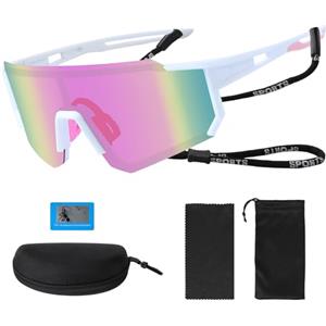 Roselee Occhiali Veloci Uomo Donna Occhiali Ciclismo Polarizzati UV400 Occhiali Running Bici MTB Occhiali da Sole Sportivi per Sport Motociclismo Corsa Sci Alpinismo Pesca Golf Rave all'aperto Blu