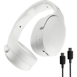 Skullcandy Crusher Evo Wireless Bluetooth Headphones with Multi-Sensory Bass and Charging Cable, Noise Isolating Over-Ear Fit, Up to 40 Hours Battery, Microphone for iPhone Android - Bone