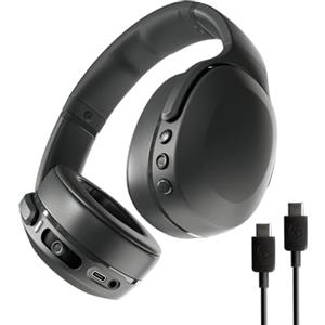 Skullcandy Crusher Evo Wireless Bluetooth Headphones with Multi-Sensory Bass and Charging Cable, Noise Isolating Over-Ear Fit, Up to 40 Hours Battery, Microphone for iPhone Android - True Black