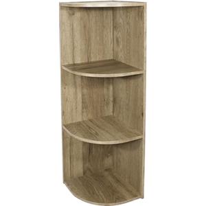 Iris Ohyama Mobile, Libreria, Scaffale Angolare da Parete in Legno, 3 Livelli, Marrone Cenere, Polivalente, Modulare, Aperto, Per Soggiorno, Ufficio, Camera, Libri, CD, Montaggio Facile, CX-3C