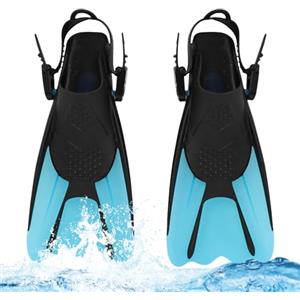 Mitening Pinnette Nuoto Piscina Corte, 2 Pinne Regolabili, Pinne Snorkeling, Adulti Uomini Donne (Taglia 34-38/Blu)