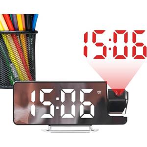 Jiimhte Orologio Proiettore - Sveglia Digitale Proiettore,Termometro con Timer Autoregolazione Luminosa per Camera da Soggiorno Scrivania