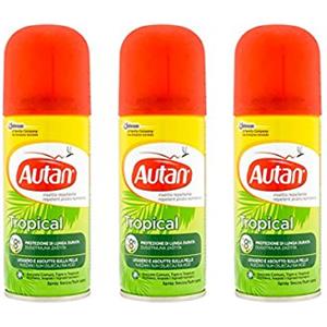 Autan Tropical Spray Repellente Insetti 100 ml - Protezione fino a 8 ore contro zanzare comuni, tropicali e tigre