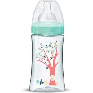 Dodie, Initiation+, Biberon Anticolica, da 0 a 6 mesi, Tettarella Tonta, 3 Velocità, Flusso Medio Piccolo, Verde / Valentino, 270 Ml