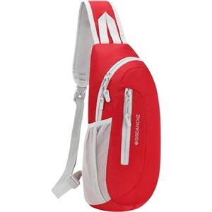 PivotWing Zaino Monospalla Uomo Donna, Marsupio Monospalla Uomo Donna Zaino Piccolo Borsa Borsello Uomo Tracolla Per Escursioni Passeggiate Con Il Cane Viaggi In Bicicletta Sling Bag Rosso