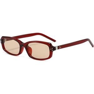 LJCZKA Occhiali da Sole Rettangolari Piccoli per Donna Uomo Retro Occhiali da Sole Stretti Anni 90 alla Moda con Protezione UV400