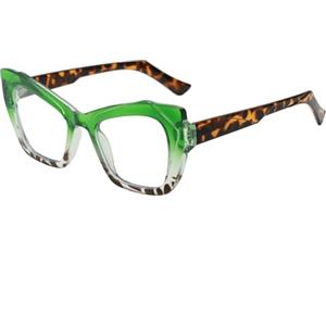 LJCZKA Occhiali Luce Blu Donna Occhi di Gatto, Occhiali Anti Luce Blu Montatura Occhiali da Vista Occhiali da Anti Affaticamento Computer Lettura (Verde Leopardo Chiaro)
