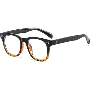 LJCZKA Occhiali Luce Blu Quadrati per Donna Uomo, Occhiali Anti Luce Blu Montatura Occhiali da Vista Occhiali da Anti Affaticamento Computer Lettura (Leopardo Nero Chiaro)