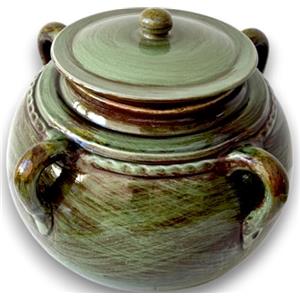 Fratelli Colì Legumiera con Manici Verde Terre Antiche, Pentola in Terracotta Colì Maioliche e Terrecotte dal 1650, diametro 20 cm