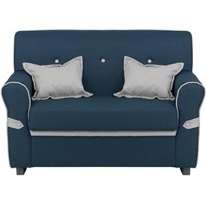 Totò Piccinni Divano 2 Posti in tessuto con Cuscini Imbottito, con Braccioli (Petrolio)