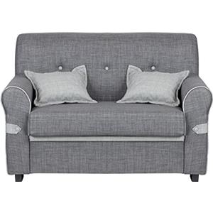 Totò Piccinni Divano 2 Posti in tessuto con Cuscini Imbottito, con Braccioli (Grigio)