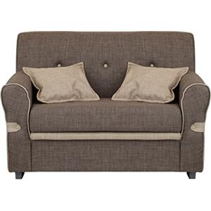 Totò Piccinni Divano 2 Posti in tessuto con Cuscini Imbottito, con Braccioli (Marrone)
