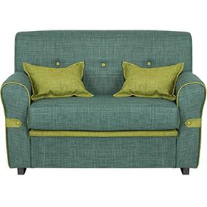 Totò Piccinni Divano 2 Posti in tessuto con Cuscini Imbottito, con Braccioli (Verde Scuro)