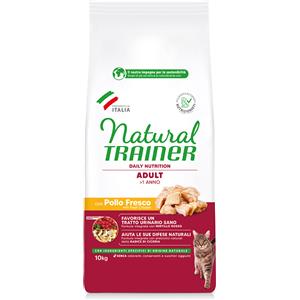 Natural Trainer Gatto Adult con Pollo - Alimento Secco Completo per Gatti Adulti da 1 Anno, Sacco da 10 kg