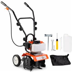 DE ROSA SHOP Motozappa a Scoppio 52cc Motocoltivatore 2 Tempi Zappatrice per Giardino Orto Larghezza 300 mm Profondità 150 mm Zappette Acciaio