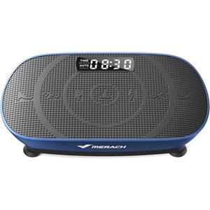 MERACH Pedana Vibrante Dimagrante, Pedana Vibrante Silenziosa e Compatta per Modellare il Corpo e Rilassarsi, Con Comodo Cuscinetto in Silicone, Display a LED e Telecomando (Blu)