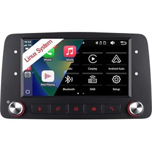 YZKONG Autoradio Per Fiat Panda Modello 169 2003-2012 Con Wireless Carplay Android Auto senza fili Mirror link,Auto Radio Con Schermo HiFi Bluetooth RDS/FM+CANBUS