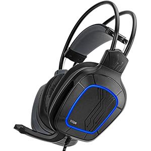 NITHO Titan Cuffie Gaming Over-Ear - Driver 50 mm, Audio 7.1 per PC, Microfono Flessibile, Illuminazione RGB - USB - Compatibile PS4/Xbox/Switch/Notebook - Nero