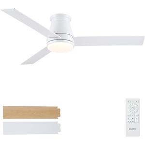CJOY Ventilatore da Soffitto con Luce, 132 cm Ventilatore da Soffitto con Luce e Telecomando, Slenzioso Sleep Modalità, 6 Velocità, Memoria 3 CCT, Regolabile, Reversibile, Timer per Camera da Letto