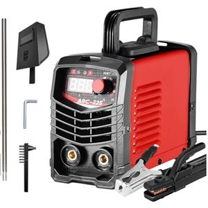 Helangel Saldatrice inverter IGBT da 200 A - Saldatrice portatile a doppia tensione 110 V/220 V con display LCD, saldatrice ARC/MMA leggera per uso professionale e domestico