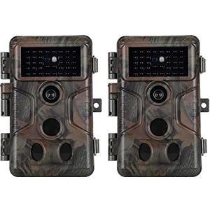 Agitato 2pcs fototrappola di Caccia 32MP 1296P H.264 Video 0.1S Tempo di Innesco con Visione Notturna 100ft Motion Activated IP66 Impermeabile