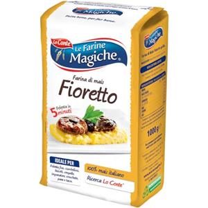 Lo Conte Le Farine Magiche Farina di Mais Fine per Polenta - Ideale per Dolci, Biscotti, Impanature e Tacos - 100% Naturale, Senza Glutine, Macinatura Sottile - Confezione da 1kg (1 Pezzo)
