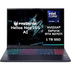 acer Predator Helios Neo 16S AI PHN16S-71-93J7 Notebook Gaming, NVIDIA GeForce RTX 5070 Ti 12GB GDDR7, Intel Core Ultra 9 275HX, RAM 32 GB DDR5, 2 TB SSD, Display 16" OLED 240 Hz DDS, Windows 11 Home