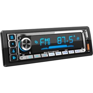 Wistrue RDS Autoradio Bluetooth 5.0 Vivavoce, Wistrue Stereo Auto Bluetooth FM/AM Autoradio1 Din per Auto, Supporto Vivavoce 2USB/AUX/SD/TF/iOS Android