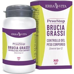 Erbavita - Peso Stop Brucia Grassi Integratore Controllo Peso Corporeo Confezione 80 Compresse
