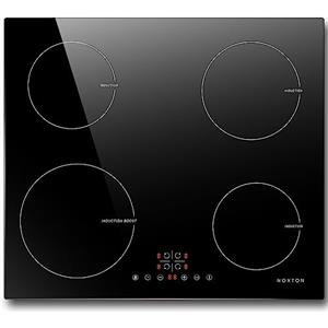 NOXTON Piano Cottura a Induzione 4 Fuochi, 6400W Piani Cottura Elettrici Incasso | 60cm Piastra Induzione nero, Toccare, Sensore Sicurezza Bambini Blocco, 220V-240V, Vetro