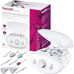 Beurer MP 100 Set Professionale per Manicure e Pedicure, Fresa elettrica con 10 Accessori per la cura delle Unghie di Mani e Piedi, Adatto anche per le Unghie Artificiali come Gel o Semipermanente