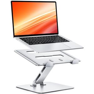 CIRYCASE Supporto PC Portatile Ergonomico, Altezza Regolabile Laptop Stand Alluminio Pieghevole, Raffreddamento Rialzo PC Scrivania Compatibile con MacBook Pro/Air, Cassetti Tastiera Laptop da 10-16"