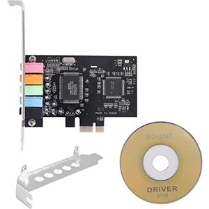 Joskeijky Scheda audio PCIe 5.1, Scheda Surround PCI Express Audio SteReO 3D con Ad Alta Prestazioni Scheda Audio PC Chip CMI8738