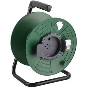 Electraline Avvolgicavo Vuoto 50m - Senza Cavo, Nero/Verde, Ideale per Casa, Ufficio e Giardino