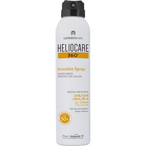 Heliocare 360° Invisible Spray SPF 50 - Spray Solare Corpo 200 ml, Texture Leggera e Resistente all'Acqua