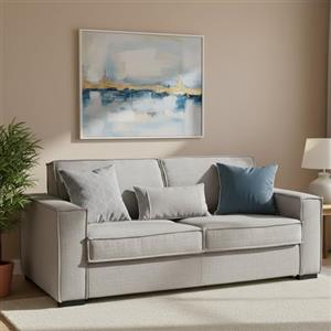 Dmora Talamo Italia - Divano letto 3 posti Addolorata, Sofà Soggiorno con apertura girevole, Tessuto imbottito, Braccioli slim, 100% Made in Italy, Cm 200x95h90, Grigio