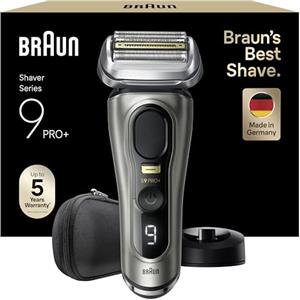 Braun Series 9 PRO +, Rasoio Elettrico Barba, Regolabarba Uomo, Rifinitore di precisione, Custodia da Viaggio in tessuto, Batteria Litio Ion, 100% Impermeabile Idea Regalo, 9515s Grafite