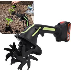ZJchao Motocoltivatore a Batteria Motozappa Elettrica da Giardino Motozappa Alimentata a Batteria con 2 Batterie Agli Ioni di Litio per Giardinaggio su Prato Coltivazione del (Spina europea)