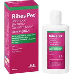 Ribes PET Shampoo e Balsamo Dermatologico 200 ml - pH 6.5 per Cani e Gatti, Idratante e Protettivo