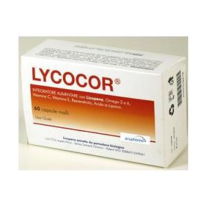 LICOFARMA Lycocor - Integratore Cardiovascolare con Licopene, Omega 3 e Omega 6, 60 Capsule Molli