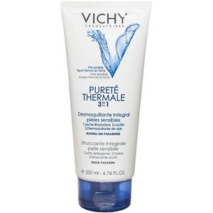 Vichy Pureté Thermale Struccante Integrale 3In1 200 ml Detergente Struccante Anti Impurità per Viso e Occhi Tubetto Pelle sensibile