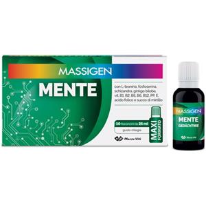 Marco Viti - Massigen Mente Integratore Alimentare 10 Flaconcini da 25 ml per Funzioni Cognitive e Salute Mentale