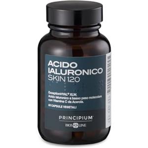 BIOS LINE Principium Acido Ialuronico 120, Integratore Alimentare per la Pelle, Senza Glutine e Lattosio, Vegan, 60 Compresse