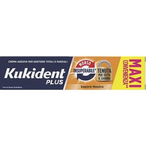 Kukident Plus Morso Insuperabile - Crema Adesiva per Dentiere 57 g con Tenuta Imbattibile e Comfort Eccezionale