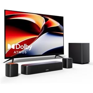 ULTIMEA Soundbar 5.1ch Compatibile con Dolby Atmos, Impianto Surround Sound bar per TV, Soundbar TV per Home Theater, Sound Bar con Subwoofer, 2 Altoparlanti Surround, HDMI eARC, Aura A50 Pro