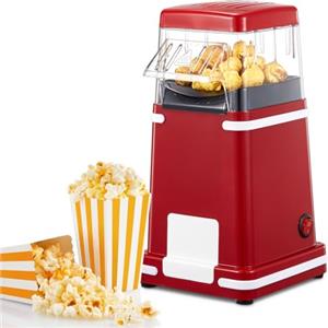 VINATO Macchina Popcorn, Aria Calda 1200W Senza Olio Macchina Popcorn, 1 Pulsante, Prepara Popcorn in Soli 2 Minuti Ideale per Casa e Viaggi