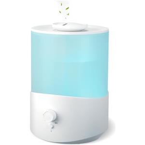 Romon Umidificatore Ambiente 2.5L, Bianco Diffusore di Oli Essenziali, fino a 28 Ore, Top Fill, Ugello a 360° per Piante Soggiorno, Umidificatores Ambiente per Aromaterapia, Spegnimento Automatico