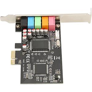 Yctze Scheda PCIE 5. - Riproduzione e Registrazione Surround a 6, Scheda Interna 24 Bit 48 KHz per PC, Accessori per Computer di Alta qualità, Porta PCI Expr