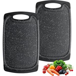 Romon Tagliere da Cucina, 2 Pezzi Imita l'aspetto del Granito, Tagliere da Cucina Plastica Taglieri Plastica 25 x 15CM, Cutting Board Facile da Pulire, Taglieri Sono Duri per Frutta, Verdure, Carne