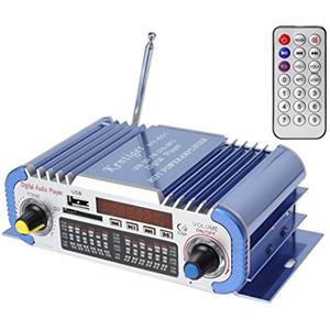 DollaTek 2 canali Hi-Fi Mini Digitale per Auto Moto Stereo per Auto Amplificatore di Potenza per Supporto USB/FM/SD per Auto per Auto Auto CD Dvd Ingresso CC 12V - Blu